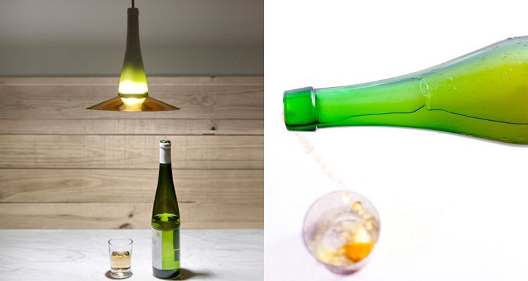 upcycling a wine txacoli bottle glass lamp